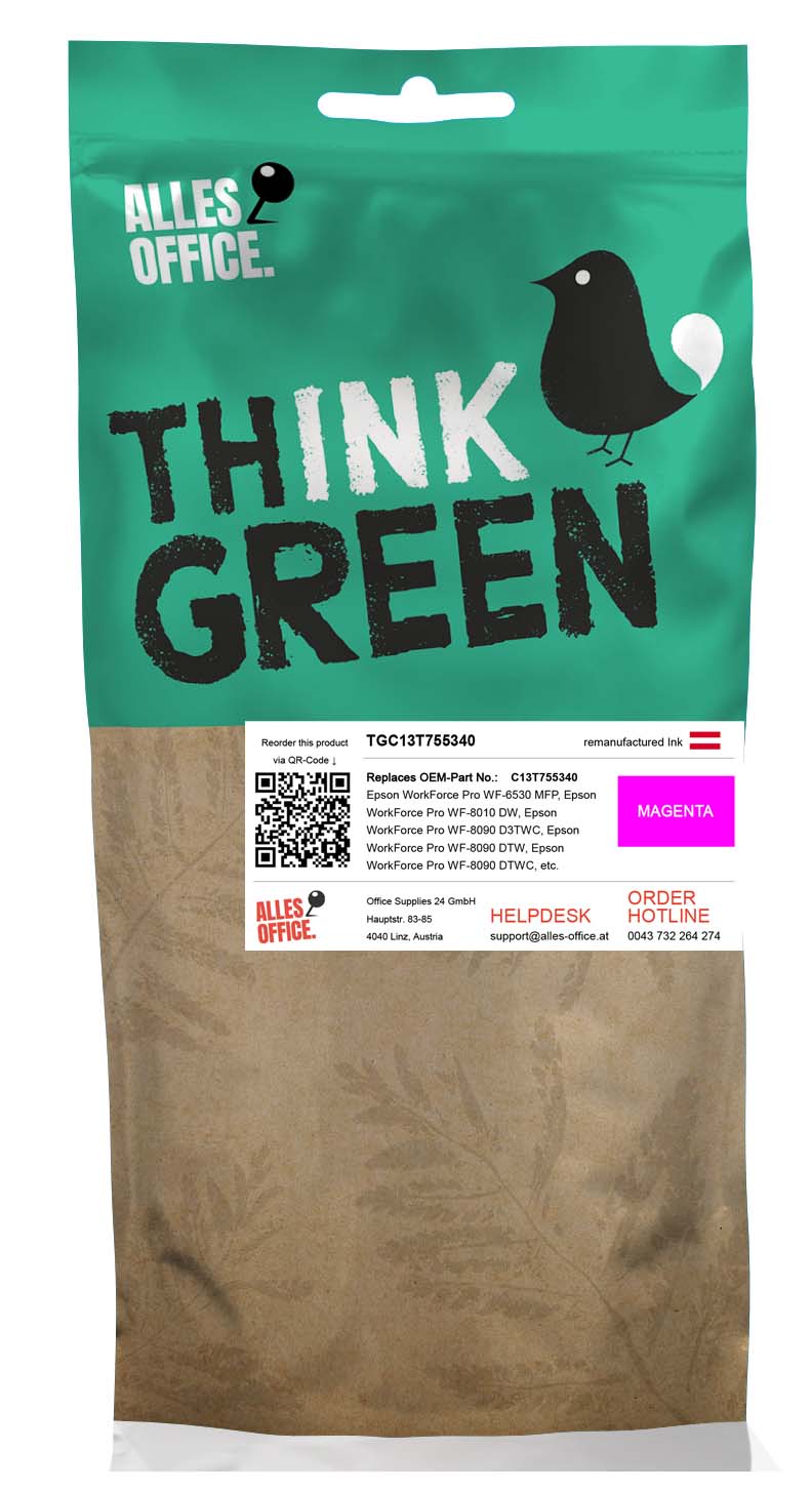 ThinkGreen replaces Epson C13T755340 / T7553 magenta