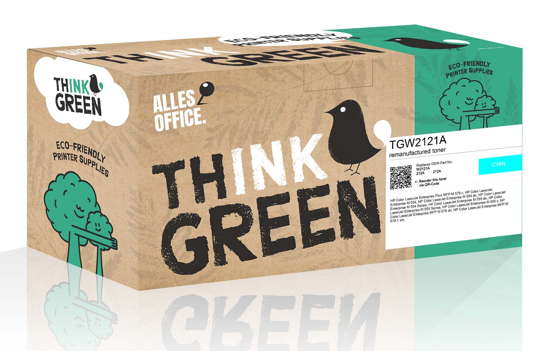 ThinkGreen HP W2121A / 212A Toner azurová