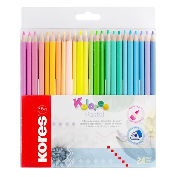 Pastelky Kores Kolores trojhranné, 24 barev