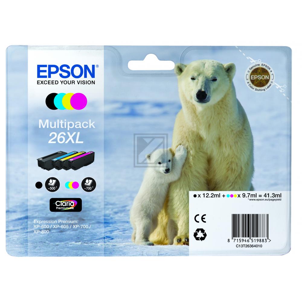 Original Epson C13T26364010 / 26XL Tinte schwarz, cyan, magenta, gelb