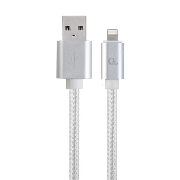 Datový kabel Gembird USB 2.0 oplet.,1,8m, stříbrný