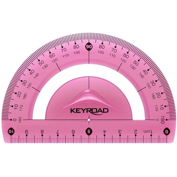 Úhloměr KEYROAD 10cm, ohebný, růžový