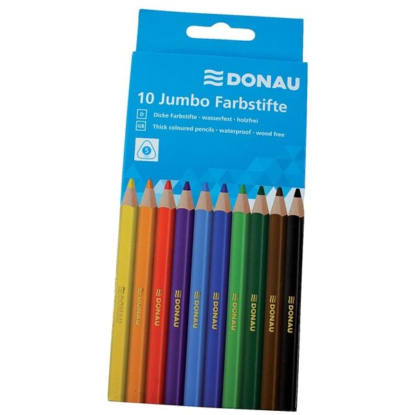 Pastelky JUMBO Donau, 10 ks, nelámavé