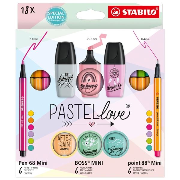 Kreativní sada STABILO Pastellove, sada 18 ks