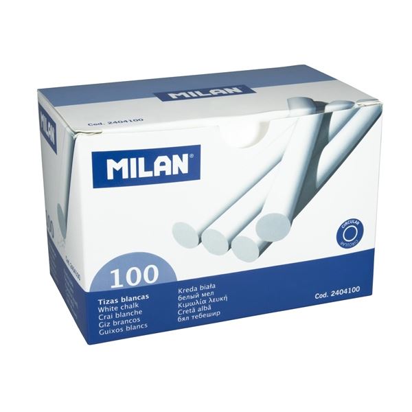 Školní křídy Milan, bílé, 100 ks