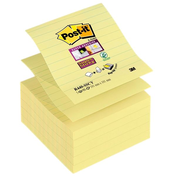 3M™ Post-it® silně lepicí Z-bločky R440, sv. žluté