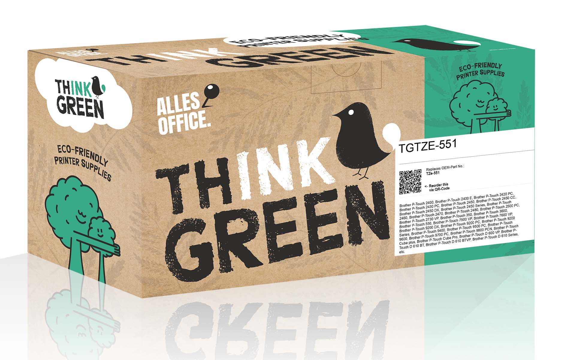 ThinkGreen replaces Brother TZe-551 schwarz blau