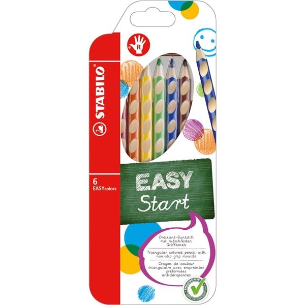 Pastelky Stabilo EASYcolors, pro praváky, 6 barev