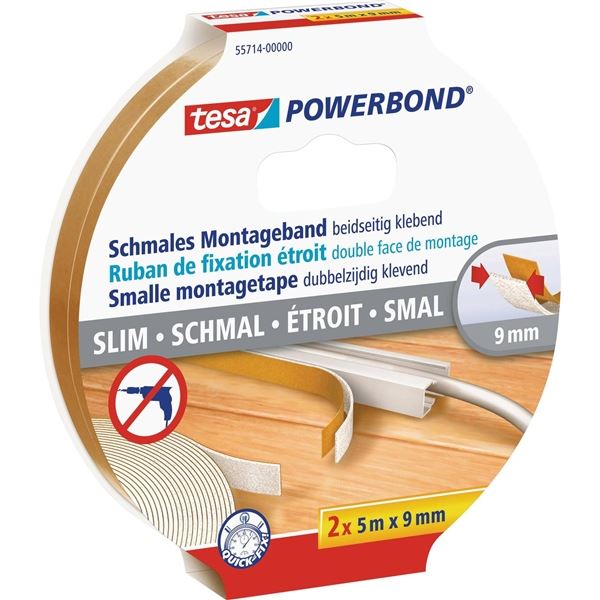 Montážní páska Tesa, oboustranná, 2 x 9 mm x 5 m