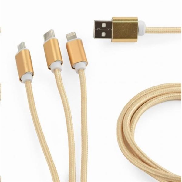 Nabíjecí kabel Gembird - USB Micro B + Type-C, 1 m