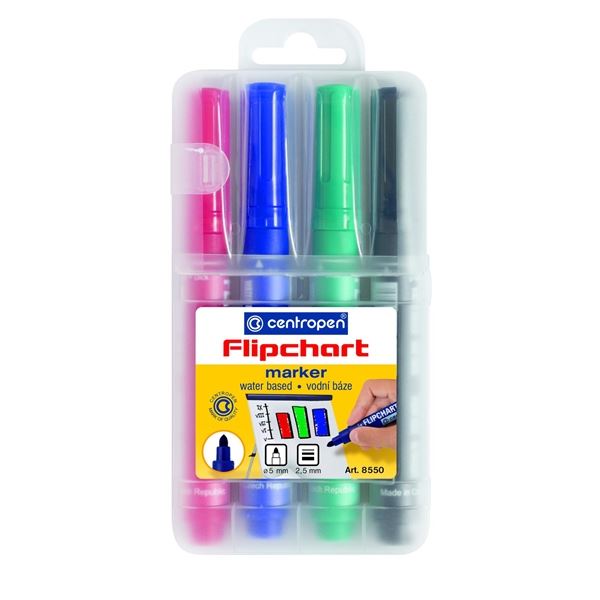 Popisovač na flipchart Centropen 8550, 4 barvy