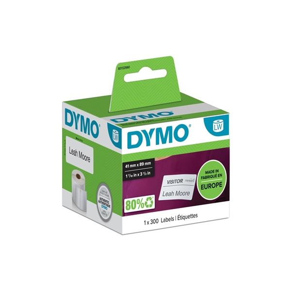 Papírové štítky Dymo LW, 89 x 41 mm, bílé, 300 ks
