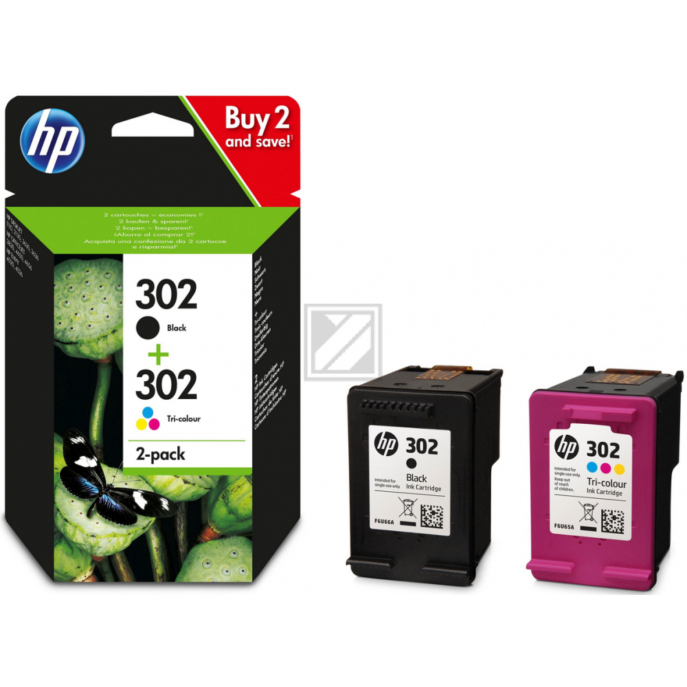 Original HP X4D37AE / 302 Tinte schwarz, color