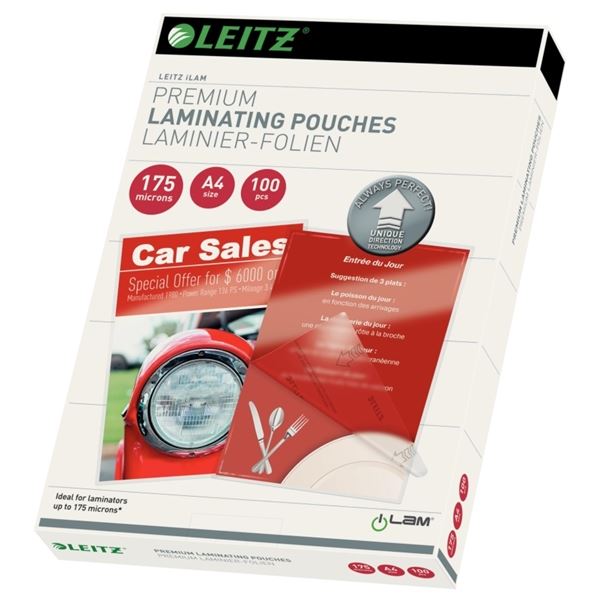 Laminovací fólie Leitz, A4, 2x175 mic,lesk, 100 ks
