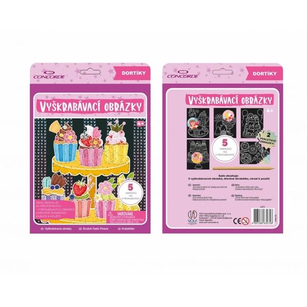 Vyškrabávací obrázky Concorde, Dortíky Vyškrabávací obrázky Concorde, Dortíky