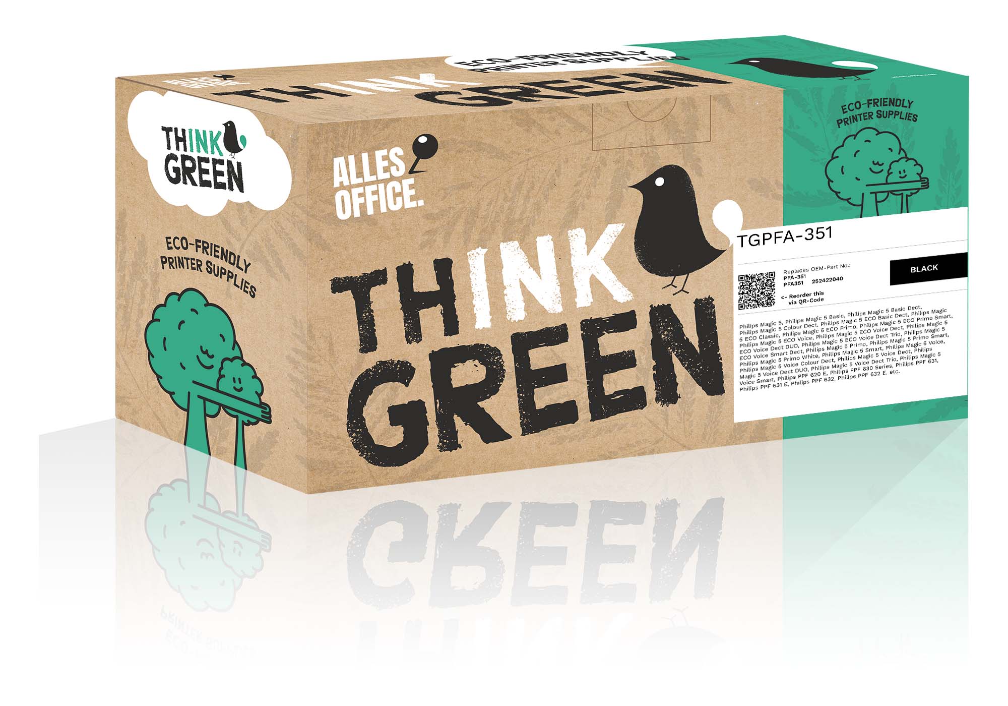 ThinkGreen replaces Philips PFA-351 / PFA351 / 252422040 schwarz