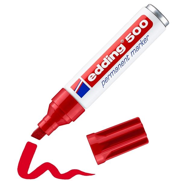 Permanentní popisovač Edding 500, červený