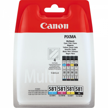 Original Canon 2103C004 / 581 Tinte Schwarz, Cyan, Magenta, Gelb - 4 Stück
