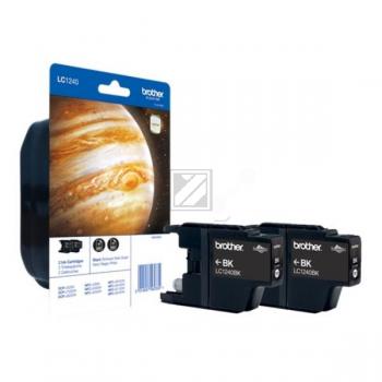 2 Brother Tinten LC-1240BKBP2DR / schwarz Brother Tintenpatrone 2 x schwarz (LC-1240BKBP2DR)
