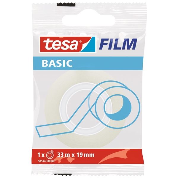 Páska lepicí Tesa® BASIC,19 mmx33 m, transparentní