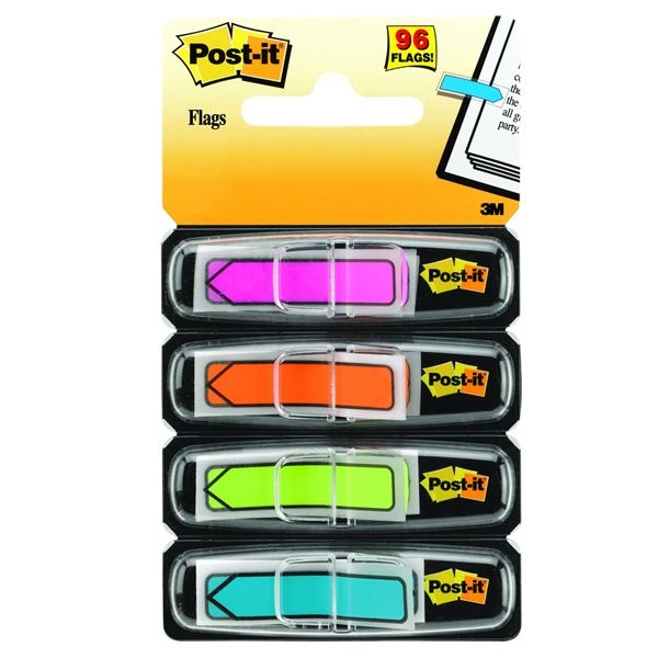 Záložky Post-it šipky, 11,9 x 43,2 mm, neonové