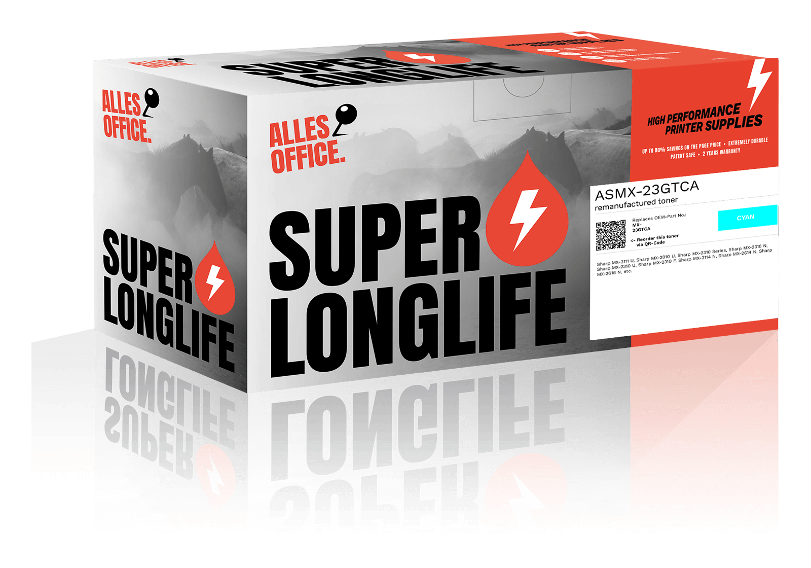 Superlonglife Sharp, OKI MX-23GTCA Toner azurová