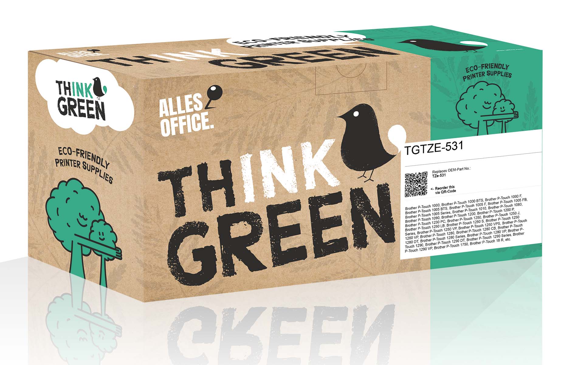 ThinkGreen replaces Brother TZe-531 schwarz blau