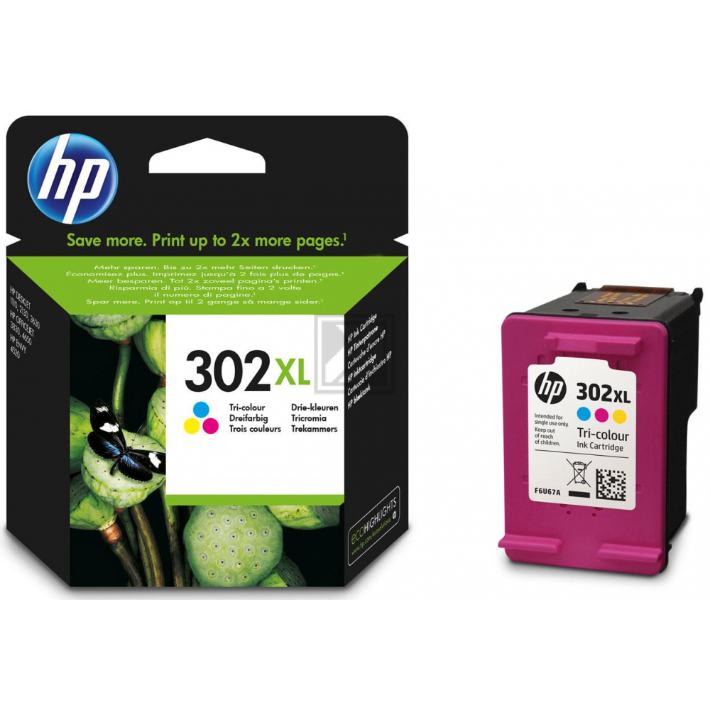Original HP F6U67AE / 302XL Tinte color