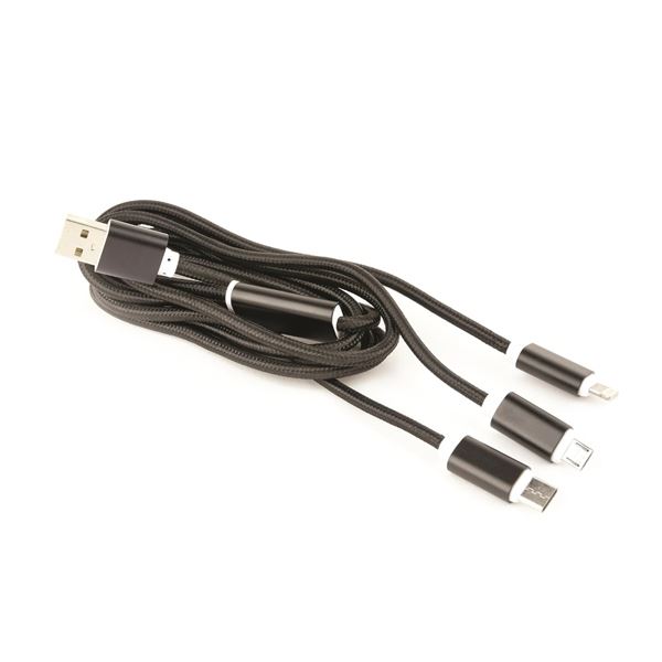 Nabíjecí kabel Gembird - USB, Micro B + Type-C,1 m