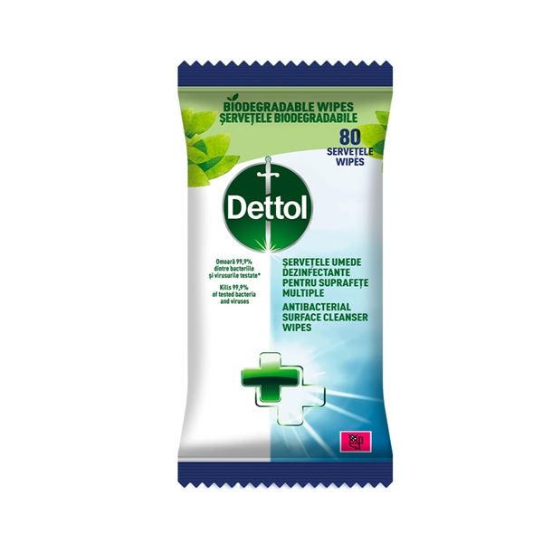 Čisticí ubrousky Dettol-na povrchy, antib., 80 ks