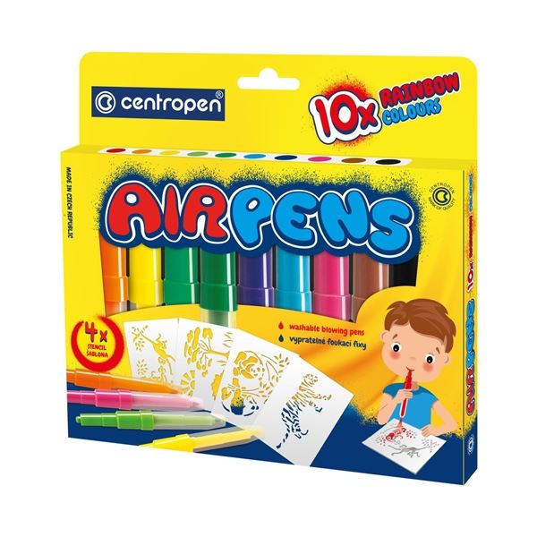 Foukací fixy Centropen AIR PENS - duhové, 10 ks