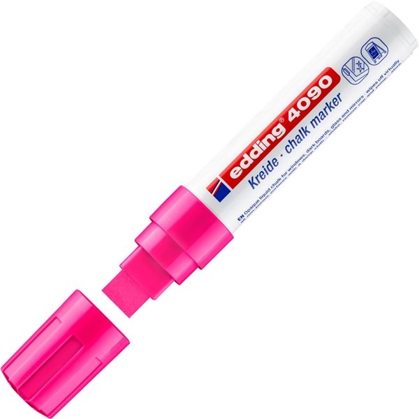 Křídový popisovač na sklo Edding 4090, neon růžový