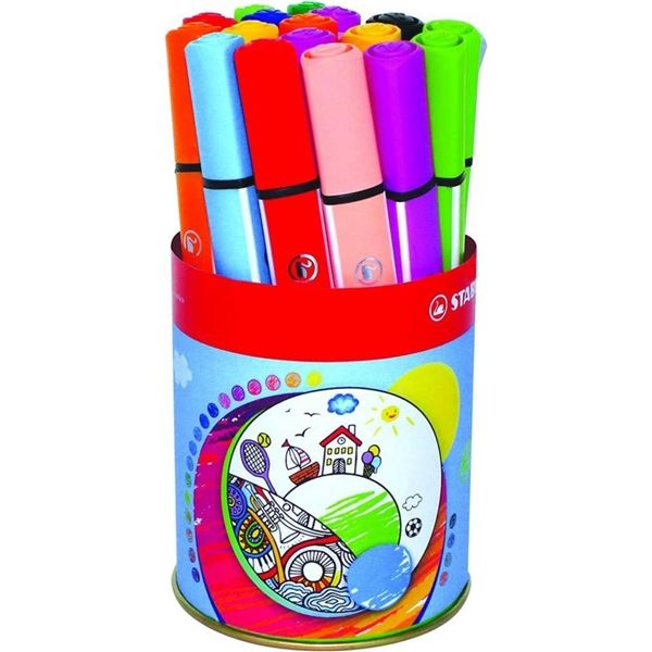 Fixy STABILO Trio Scribbi, 16 ks (plechová dóza)
