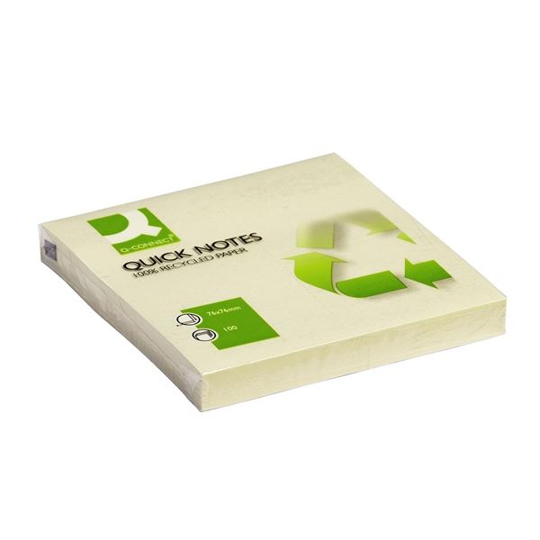 Recyklovaný bloček Q-Connect 76 × 76 mm, žlutý