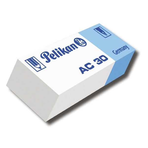 Pryž Pelikan AC 30, bílo-modrá