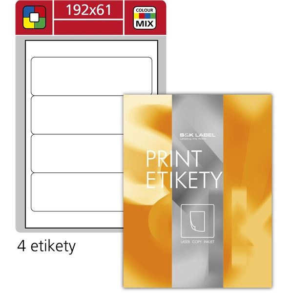 Etikety na pořadače, mix barev, 192 x 61mm, 400 ks