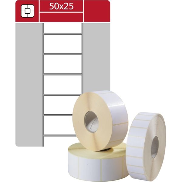 Etik.kotouč.S&K Label-termo,bílé,50x25mm,3000ks
