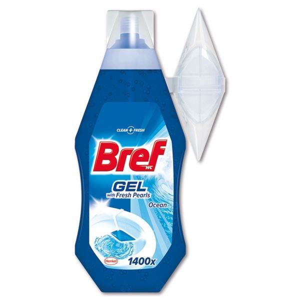 WC gel a dávkovač Bref, moře, 360 ml