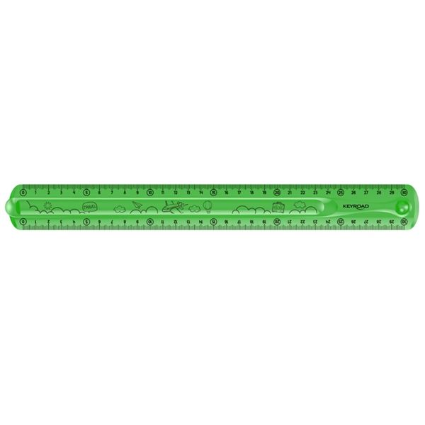 Pravítko KEYROAD Flexi 30 cm, ohebné, zelené