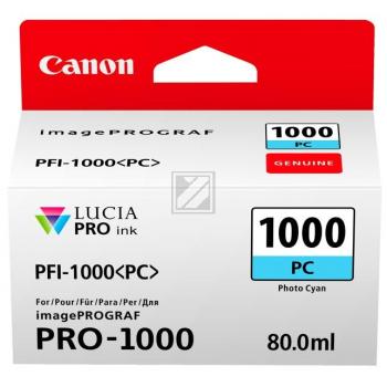 Original Canon 0550C001 / PFI-1000PC Tinte cyan hell