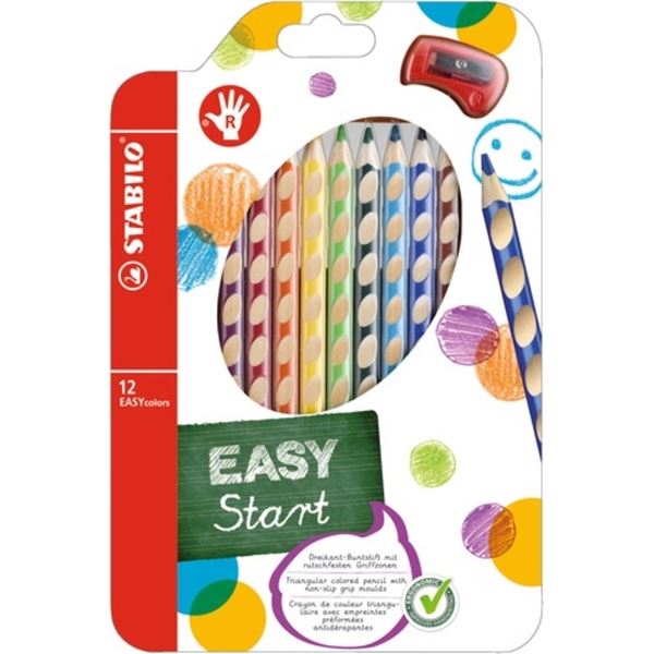 Pastelky Stabilo EASYcolors, pro praváky, 12 barev