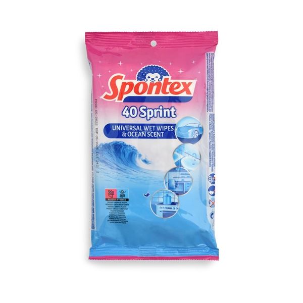 Univerzální vlhčené utěrky Spontex, 40 ks