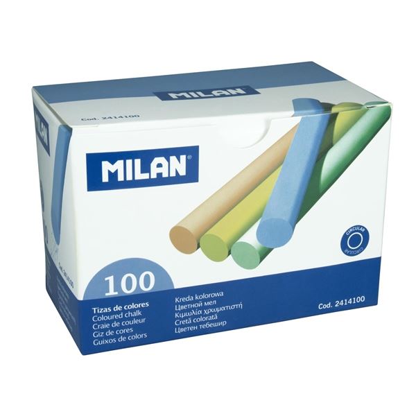 Školní křídy Milan, barevné, 100 ks