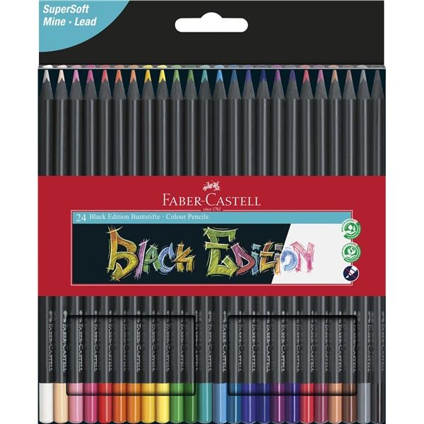 Pastelky Faber-Castell, Black Edition, 24 barev