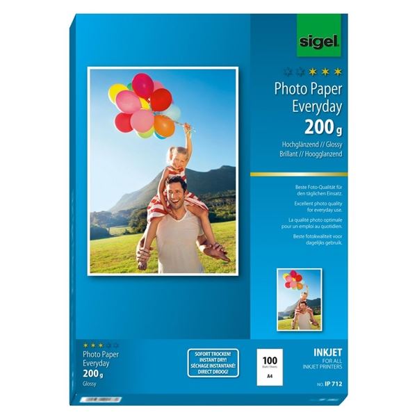 Fotopapír Sigel A4, 200g/m2, lesklý, 100 listů
