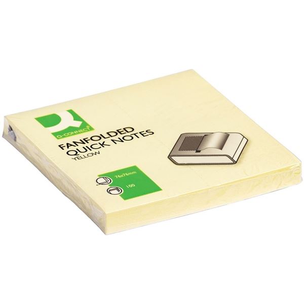 Z-Bloček Q-Connect, 75 x 75 mm, žlutý