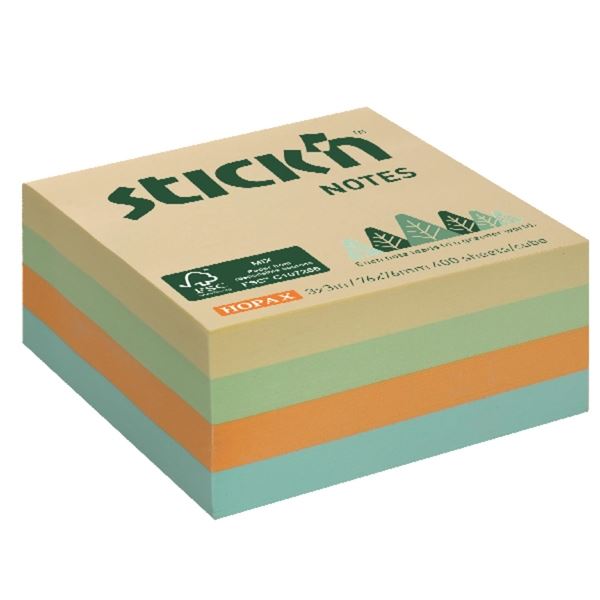Bloček Hopax FSC, 76 x 76 mm, pastelový luční mix