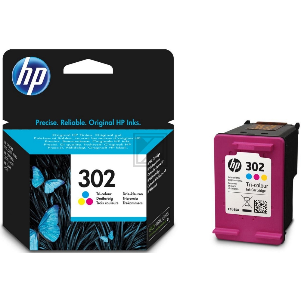 Original HP F6U65AE / 302 Tinte color