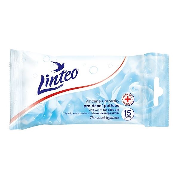 Vlhčené ubrousky pro denní potřebu Linteo, 15 ks