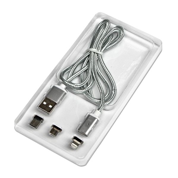 USB 2.0 A-M magnetic.(typ C+ligthning+USB micro B)